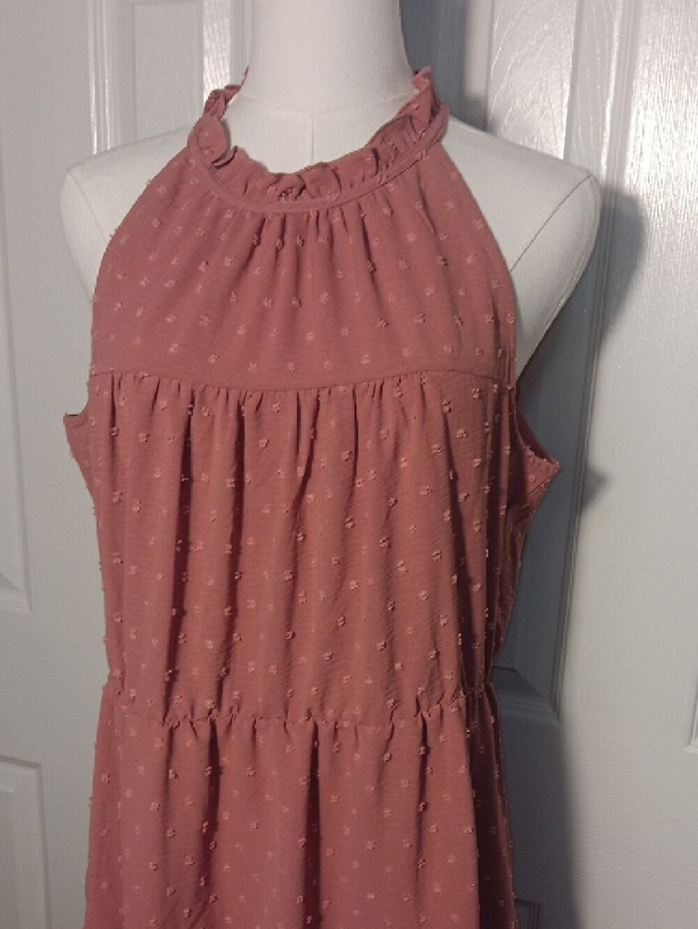Halter Tiered Mini Dress in Mauve Pink - Picture 5 of 14